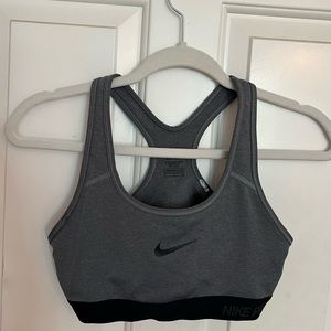 Gray Nike sports bra